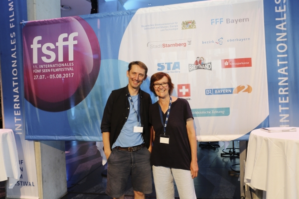 Eugen Schlegel (Kamera) und Moderatorin Katrin Hoffmann (© Johanna Schlüter)