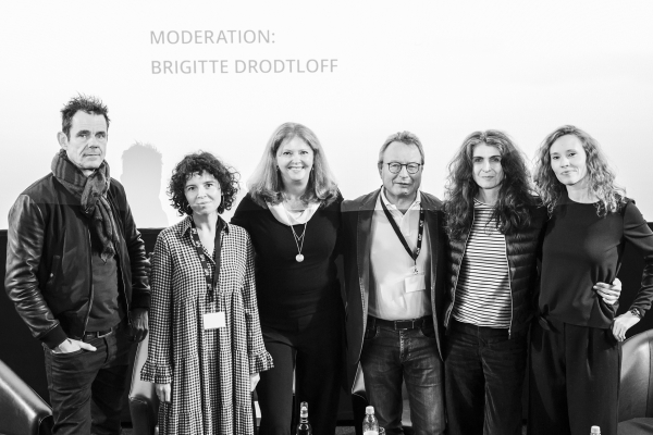 Drehbuchpanel: Raum für Freiheit - Tom Tykwer; Marie Kreutzer; Brigitte Drodtloff; Dr. Prof. Klaus Schäfer; Laila Stieler; Christine Repond (© Ronny Heine)